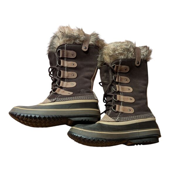 Sorel Joan of Arctic Boots Faux Fur Brown Waterproof Insulated Winter 7 Snow - Picture 2 of 10